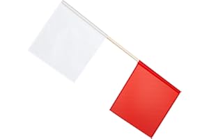 Windkream Referee Flags Red White Volleyball Flags Judge Nylon Dual Color Official's Flag Track and Field Officials Flags for Sports Events Soccer Volleyball Football, 13.19 x 13.78 Inches