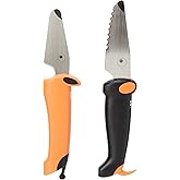 Kuhn Rikon KinderKitchen Children’s Knife, Set of 2 - With Straight and Serrated Blade, Orange & Black