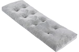 JAMPAYANG Bench Cushion, Non-Slip Tufted Bench Cushions for Swing, Shoe Storage, Window Seat (45"x18", Grey)