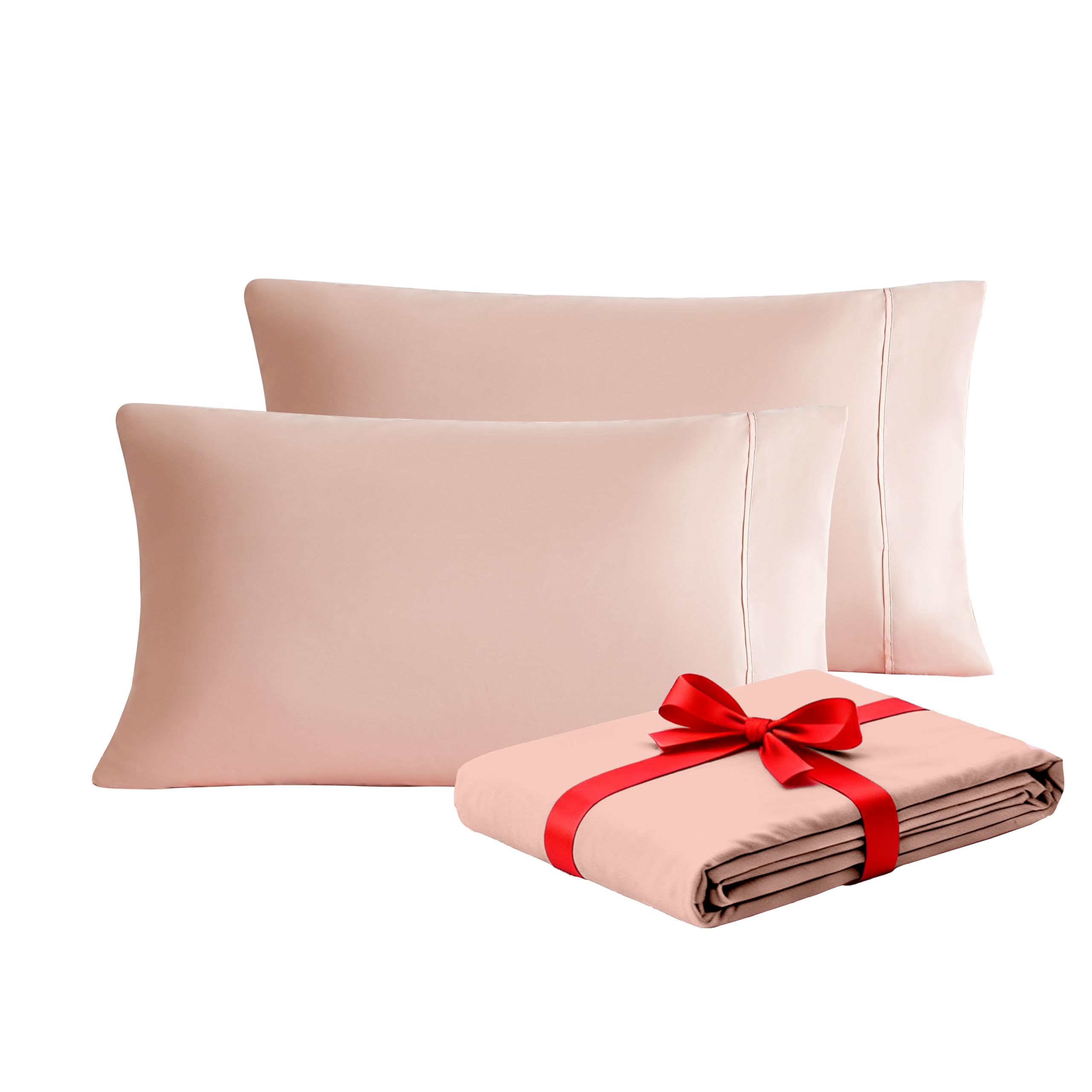 MOHAP Pillowcases 50X75 cm 2 Pack- Super Soft Breathable Brushed Microfiber Pillow Cases Cover with Envelope Closure Pink