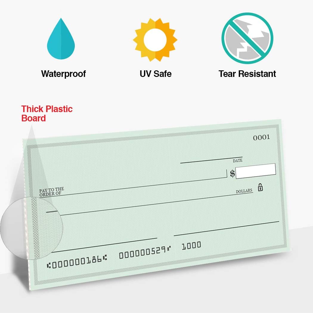 Pixelverse Design - Giant Award Presentation Check - 16x32 Inches - Large Novelty Check for Endowment, Donations, Fundraiser - Big Oversized Raffle Reward Winners Check (Green): Everything Else