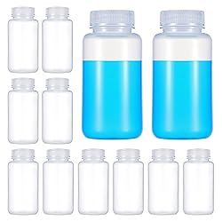 mekueeex 12 Pcs 250ml Plastic Sample Bottles