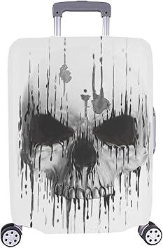 luggage with skull design