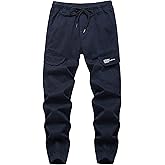 LOKTARC Boys' Pull-On Slim Fit Camo Cargo Jogger Pants