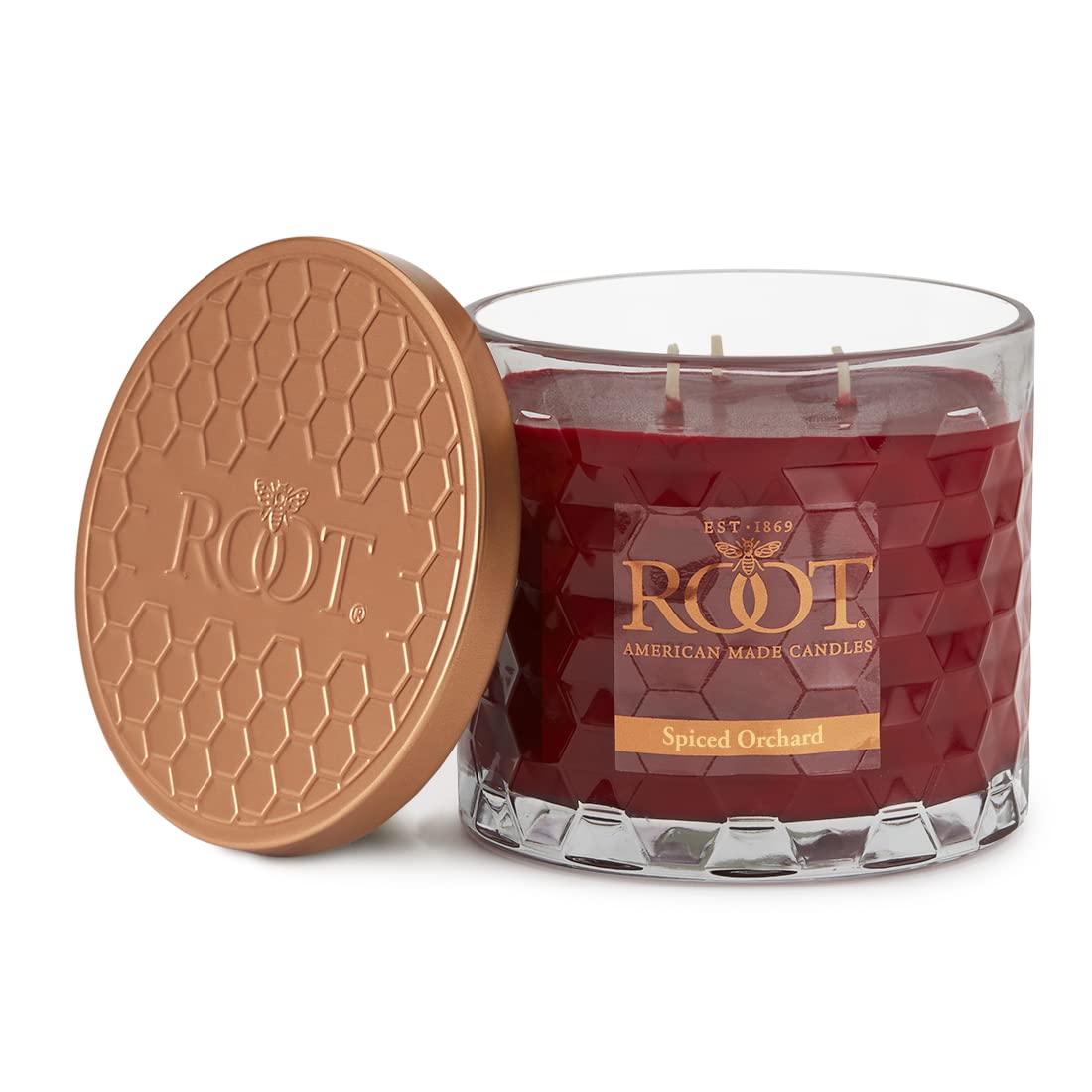 Photo 1 of **GLASS IS BROKEN. WAX STILL GOOD**Root Candles Fall Scented Candles Honeycomb Glass Premium 3-Wick Handcrafted Beeswax Blend Candle, 12-Ounce, Spiced Orchard