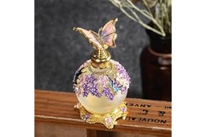 TEAMWILL 25ml Vintage Purple Butterfly Perfume Bottle Lady Essential Reusable Oil Bottle Decoration