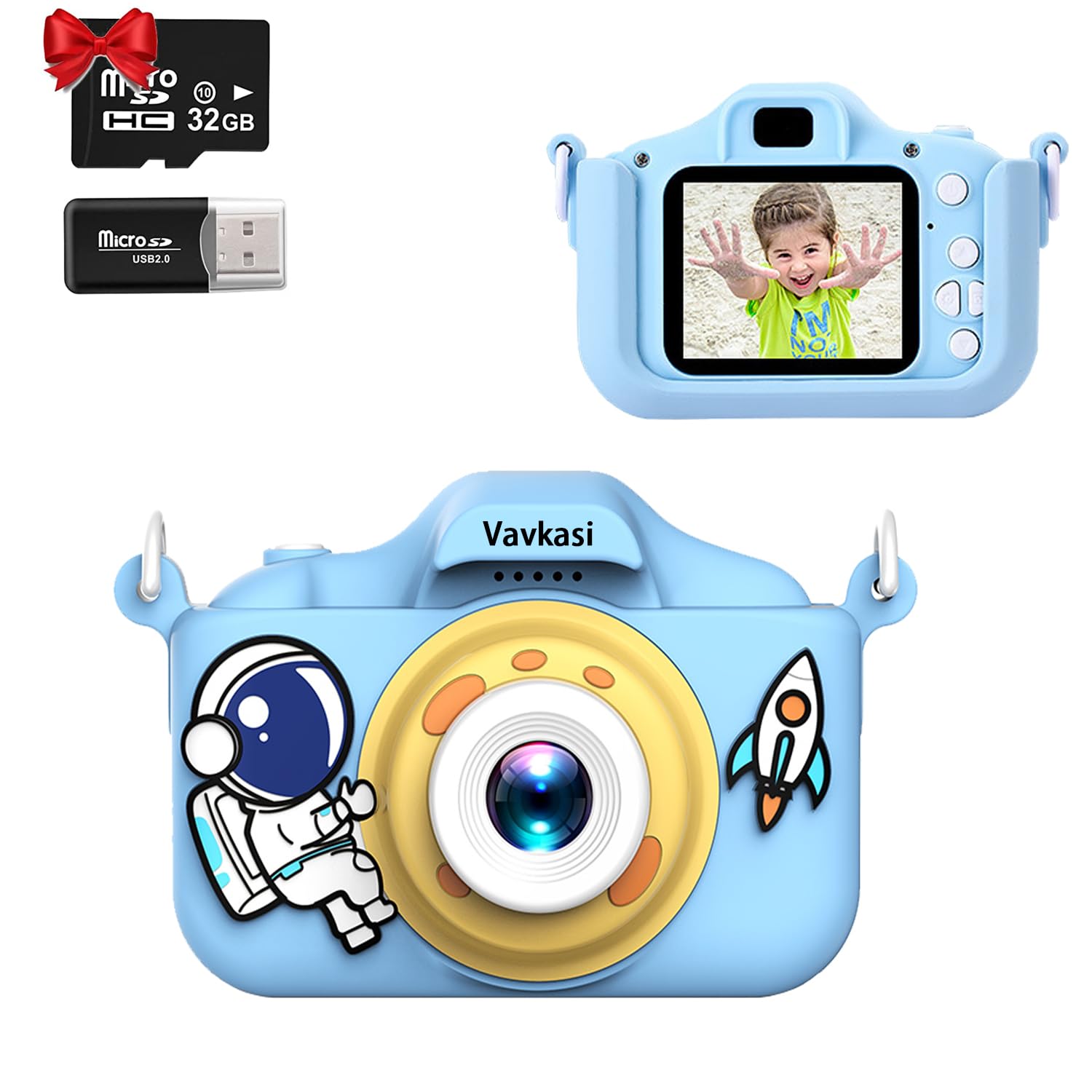 Kids Camera for Girls and Boys 2.0 Inch IPS Screen 1080P 40M HD Video Camera Kids Digital Dual Camera 32GB SD Card Plus Reader Christmas and Birthday Gifts Toy for Age 2-10 Year Old