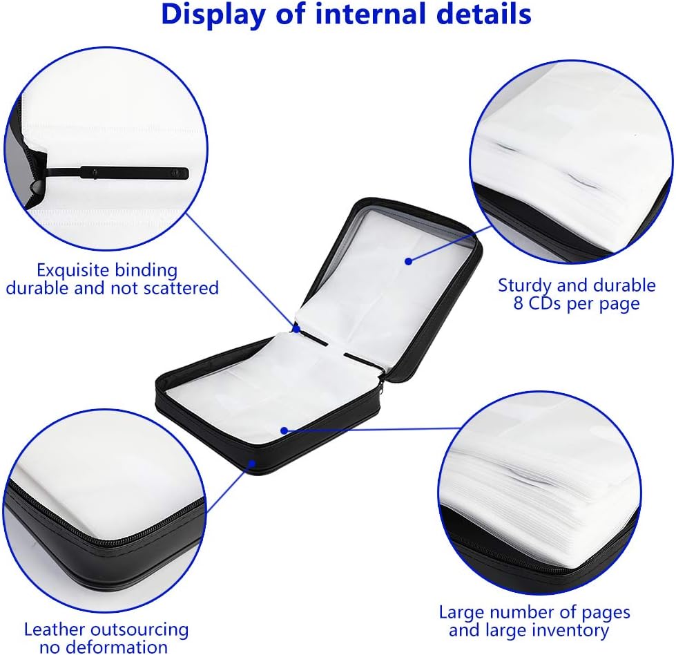 CD Case, COOFIT DVD Case 320 Capacity DVD Storage CD Wallets Storage Case CD Organizer CD Holder: Home Audio & Theater
