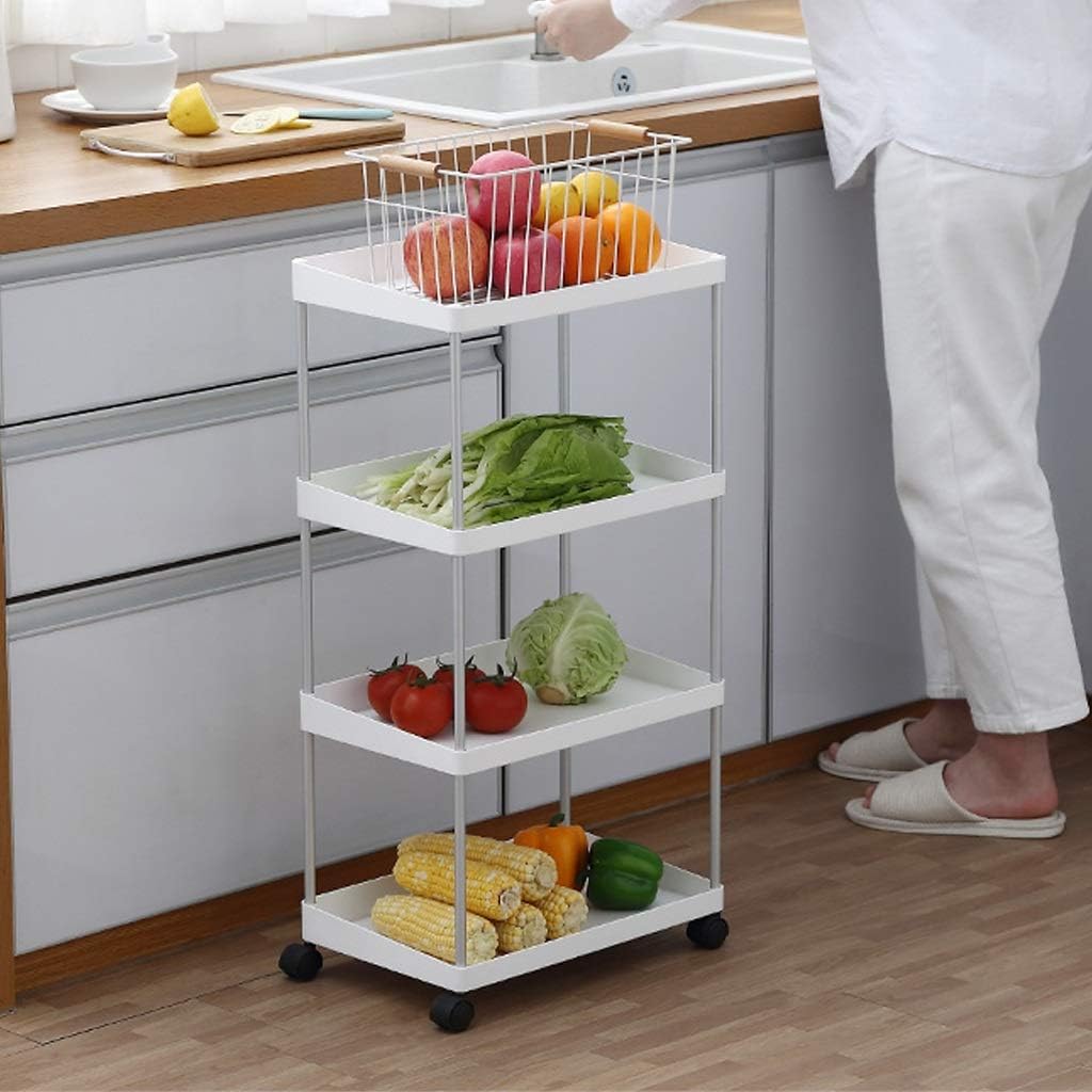 WXQIANG 4-Tier baño y cocina Delgado Carrito de almacenamiento - se