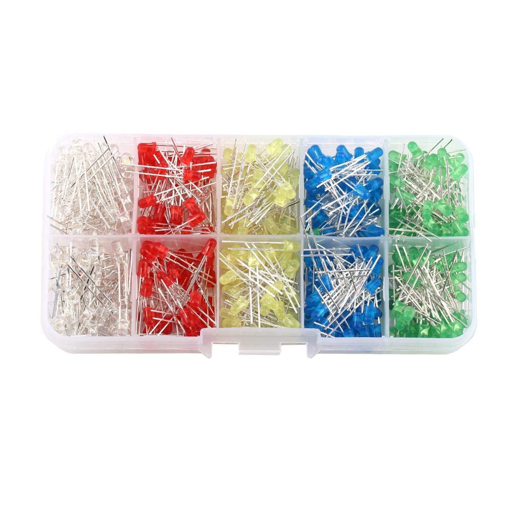 3mm Diffused Round LEDs Assorted Colors With Resistors – Irvima – 2-Pin