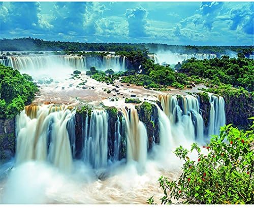 Mazixun Full Square Drill 5D DIY Diamond Embroidery Landscape Waterfall Diamond Painting Cross Stitch Rhinestone Mosaic Decoration