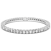Dazzlingrock Collection Round Lab Grown Diamond Womens Tennis Bracelet, 10K Solid White Gold