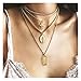 Wowanoo Multilayer Necklace Y Layer Pendant Necklace Jesus Cross Pendant Necklace for Women