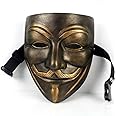 ZLLJH V for Vendetta Mask, Anonymous Guy Masks for Halloween, Cosplay Costume Party Resin Masks