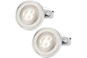GWD Cufflinks for Men Shirt Premium Quality Personalized Initials Alphabet A-Z Gift Box