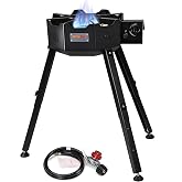 ONLYFIRE GRILLS Portable Gas Burner with Adjustable Removable Legs, GS301 | Outdoor Portable Paella Burner High Pressure for Patio Backyard Camping Tailgating RV, 4FT Hose, 60000BTU