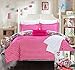 Chic Home 8 Piece Princess Paisley and Polka Dot Printed Reversible Comforter Sheet Set, Twin X-Long, Fuchsia