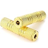 3.5mm Coupler, Devinal 1/8" TRS/TS Female to Female Stereo Adapter Jack, Gold Plated Female Gender Changer, Aux Cord Connecto