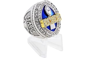 noblehead 2023 Fantasy Football Championship Ring | Heavy FFL Champion Ring | Gold Silver Tone Plated Award Trophy for Fantasy Football League Winner