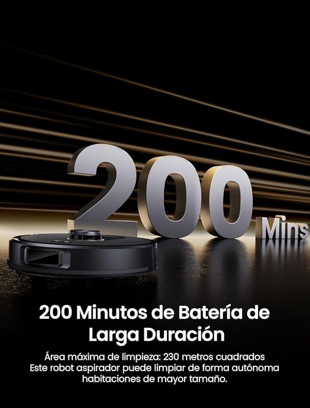 Q20 Pro Robot Aspirador y Fregasuelos 10000 Pa/200Mins, con 4L Base Autovaciado sin Bolsa, Navegación y Cartografía por Láser por App/Voz/Control, para Suelos/Alfombras y pelos de Mascotas