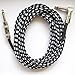 Luvay Guitar Cable 10 ft, Electric Instrument Bass Cable AMP Cord (1/4 inch Right Angle to Straight, Black White)