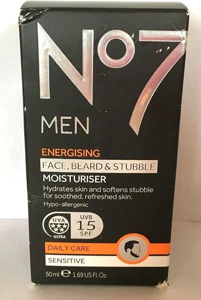 No7 Men Energising Face Beard & Stubble Moisturiser Sensitive 50ml