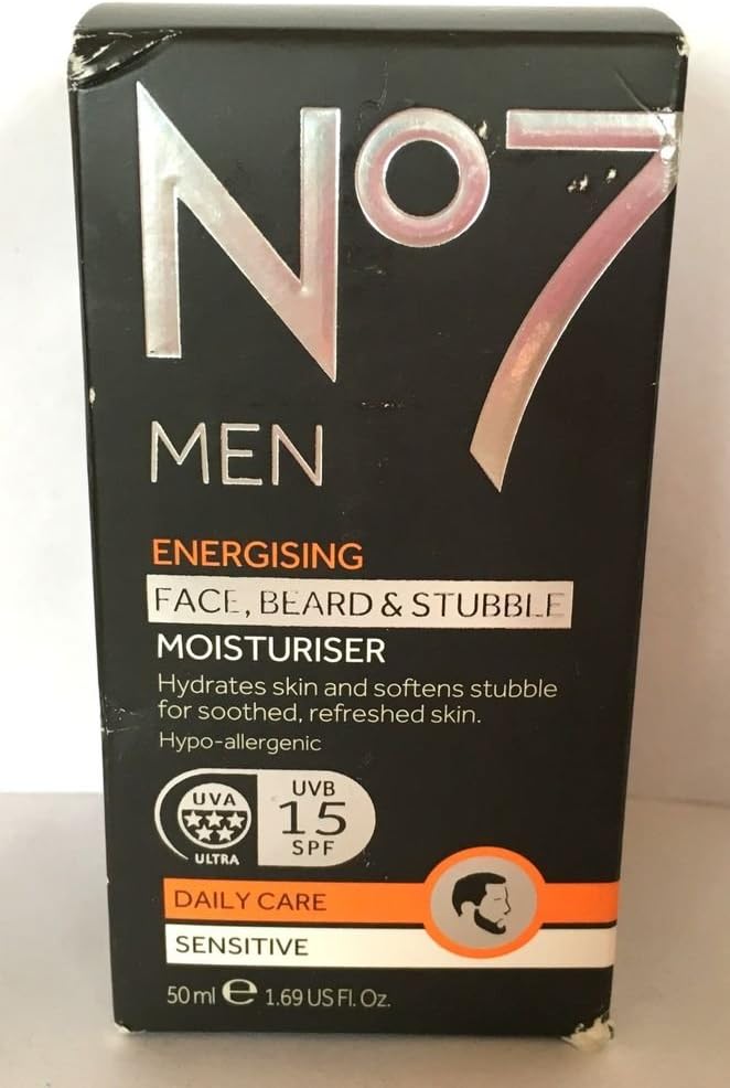 No7 Men Energising Face Beard & Stubble Moisturiser Sensitive 50ml