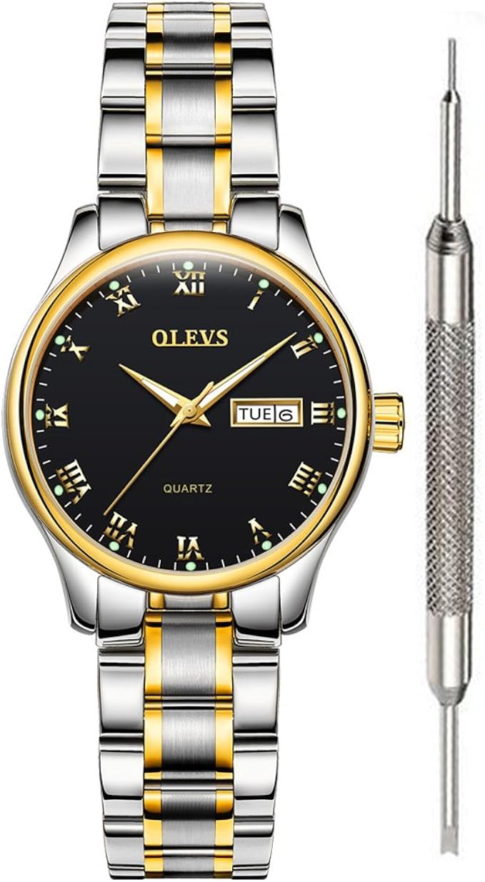 Amazon Com Olevs Black Watches For Women On Sale Clearance Black Watches Women Waterproof With Date Stainless Steel Wrist Watch Fine Classic Roman Numeral Watches Watches