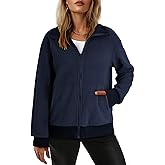 Dokotoo Women's Lightweight Full Zip Soft Fleece Jacket 2025 Casual Sweatshirts Coat with Pockets