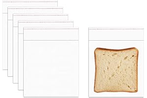 Clear Self Sealing Cellophane Bags 6x6'' 300Pcs Square Self Stick Cello Bags Adhesive OPP Poly Cello Baggies for Bakery Candl