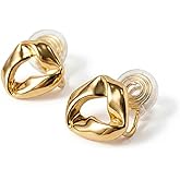 Comfortable Gold Clip-On Earrings for Women – Adjustable, Non-Pierced Ears, Pain-Free Wear