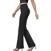 DLOODA Womens Bootcut Dress Pants Business Casual Work Pants with Pockets High Waist Stretchy Trousers Pull On Office Slacks