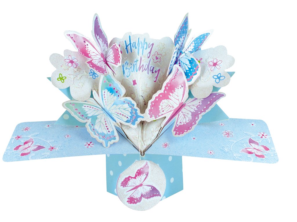 Birthday Butterfly Pop-Up Greeting Card Original Second Nature 3D Pop Up Cards