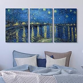 3 Panel Starry Night Over The Rhone by...