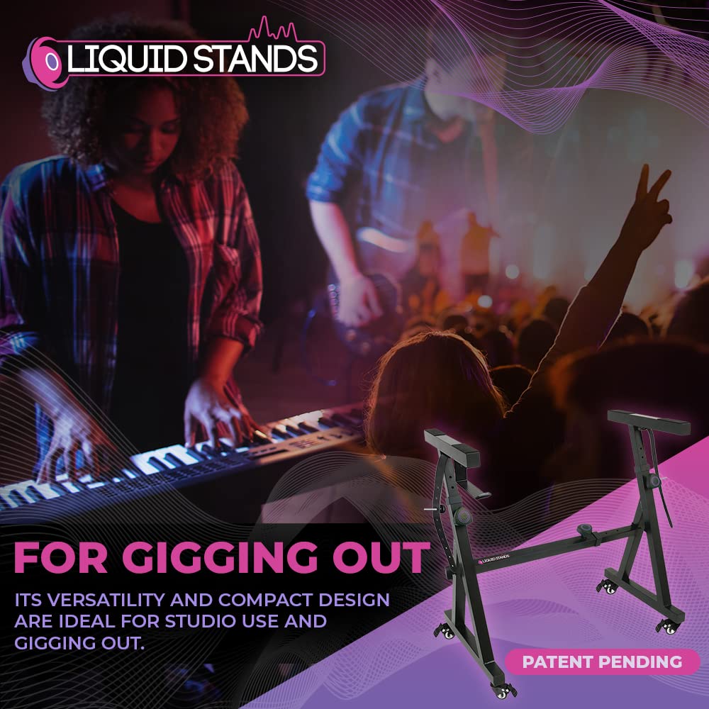 Liquid Stands Keyboard Stand w/ Wheels Z Style Adjustable & Portable