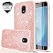 LeYi Samsung Galaxy J3 Orbit case,Galaxy J3 (2018 Release)/Express Prime 3/J3 Star/J3 Achieve/Amp Prime 3 case with Tempered Glass Screen Protector for Women Girls, Glitter Phone case for J3 3rd gen