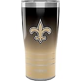 Tervis Traveler NFL New Orleans Saints - Ombre Triple Insulated Tumbler Travel Cup Keeps Drinks Cold & Hot, 20oz, Stainless Steel