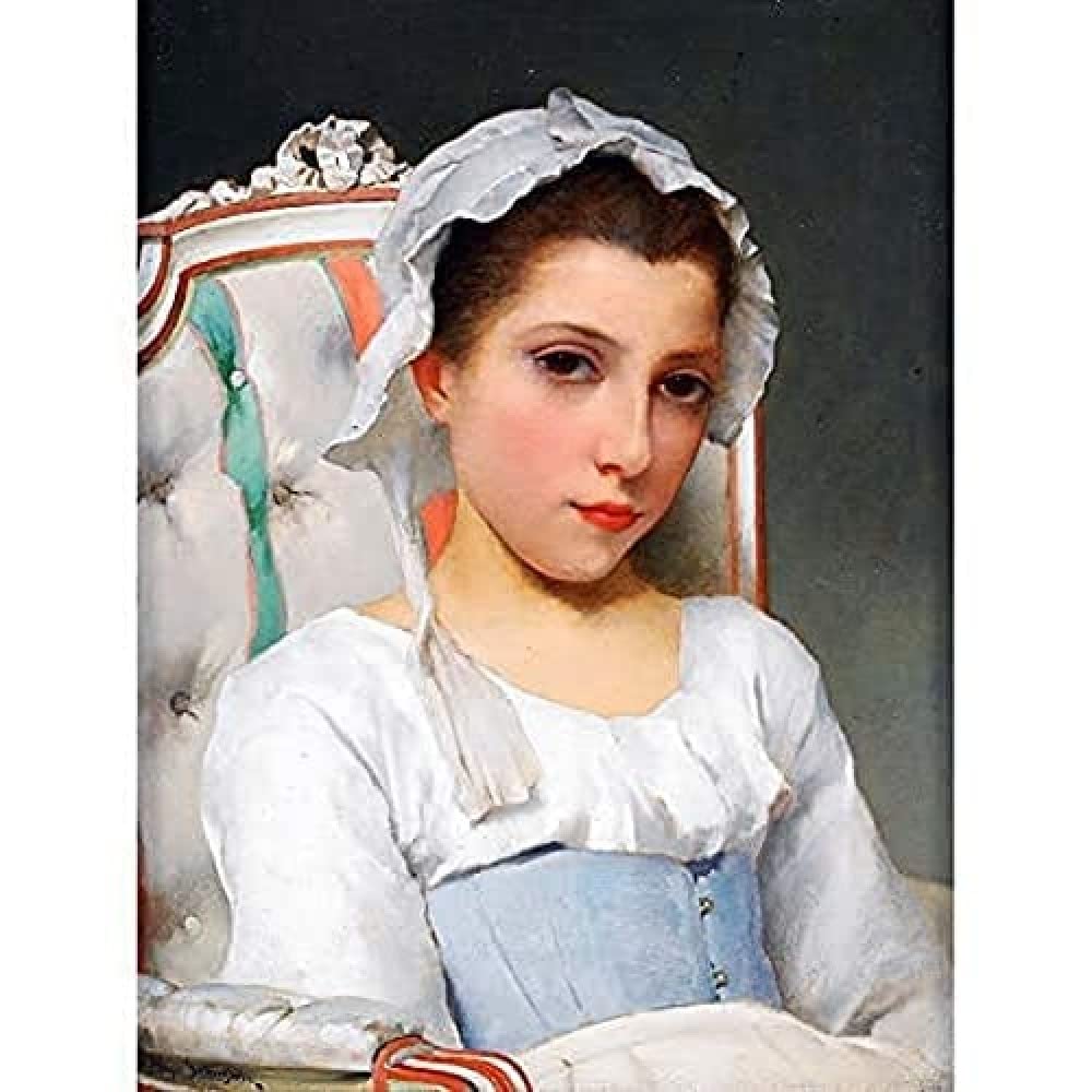 Salmson Potrait Of Young Girl Painting Art Print Canvas Premium Wall Decor Poster Mural