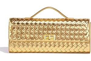 BRYCTSISEN Woven Clutch Purse for Women Fashion Small Square Handbag Vintage Premium Bag PU Leather Handmade Bag