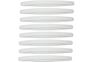 Partuto 8 Pcs 40cm Carbon Fiber Pattern Universal Bumper Guard Strips - SUV RV Car Truck Bumper Protector Patch Trim Anti-Collision Anti-Scratch - PVC White