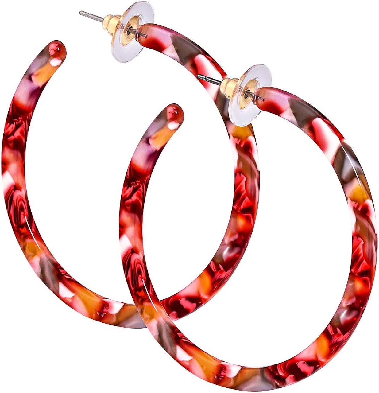 PHALIN JEWELRY Acrylic Round Earrings Resin Circle Hoop