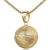 HMOOY Basketball Pendant Necklace, Stainless Steel Chain Sports Necklace Fashion Basketball Lovers Fans Pendant Necklace Hip Hop Jewelry for Men Women