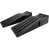 HOXWELL Portable Car Ramps for Oil Changes High Lift, Heavy Duty Plastic Low Profile Car Ramps for Jack Support, Vehicle Ramps for Garage, 35.63''x12''x8.07'', GVW 13000 LBS, 2 Packs