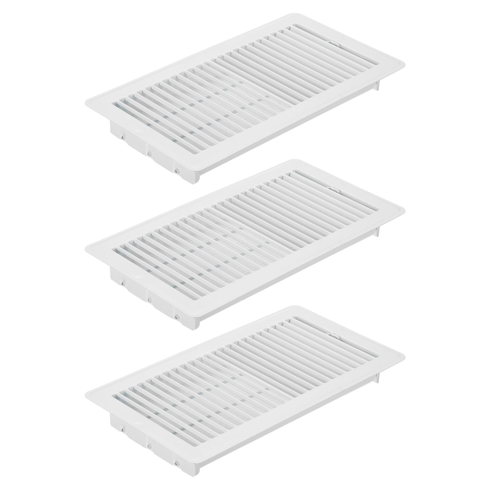 PATIKIL 12 x 6 Inch Floor Register, 3pcs Heavy Duty Air Vent Cover Steel Adjustable Decor Vents Easy Adjust Floor Grates for Sidewall Home Office, White