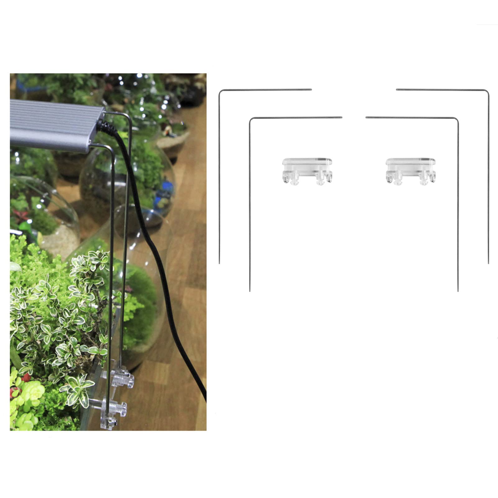 Tree2018 Aquarium Stand For Aquatic High LED Light Lamp Aquarium Light Stand Kit Fish Tank Lighting Holder Stainless Steel Stainless Steel Stand For LED Light Lamp Fish Tank Aquarium Lighting Holder