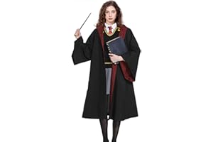 SEEYKEY Wizard Robe with Hood, Unisex Wizard Cosplay Cloak Halloween Costume Dress Up for Adult and Teens, Men and Women