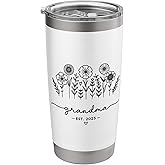Promoted To Grandma 2025 New Grandma Est 2025 Cute Stainless Steel Insulated Tumbler