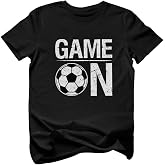 Tstars Soccer Shirt Kids Game On 2-14 Y Boy Girl Football Player Fan Tee | Soft cotton soccer tee; great for players and fans, practice, match day, football lover youth kids gift