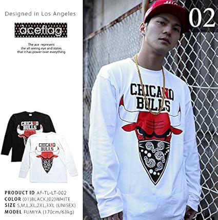 Amazon Af Tl Lt 002 エースフラッグ Aceflag ロンt ワイドシルエット チカーノ ペイズリー柄 バンダナ柄 ナンバー23 大きいサイズ 正規品 01 黒 S キャップ 通販