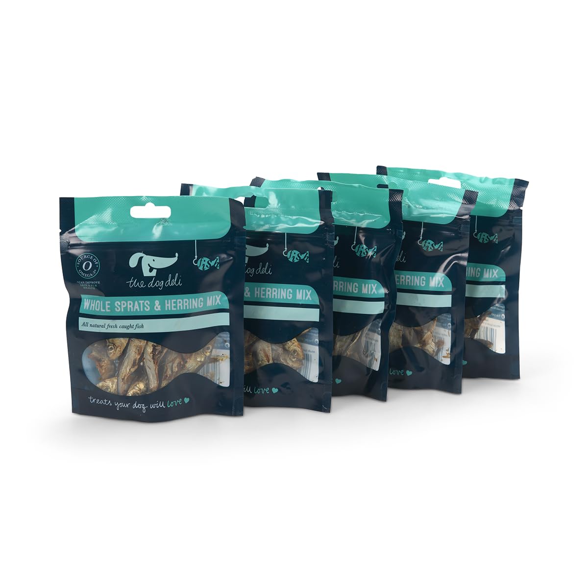 Petface Whole Sprats & Herring Mix Dog Treats, Natural & Hypoallergenic, 60 g (Pack of 5)